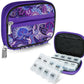 Serfeymi Weekly Travel Pill Organizer Pill Case for Purse with Removable 7 Day Pill Box, Fashionable Travel Medicine Organizer Pill Container for Medicine, Vitamin, Supplement - Purple 01 + Pill Box