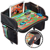 Coolmum Kids Travel Tray, Toddler Car Seat Tray, Double Sided Activity Organizer, Snack Lap Tray, Baby Stroller Table, Airplane Play Table, Waterproof and Foldable (Premium Black)