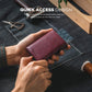 VULKIT Pop up Card Wallet Minimalist Cash Wallets RFID Blocking Leather Smart Credit Card Holder with ID window for Men(Wine)