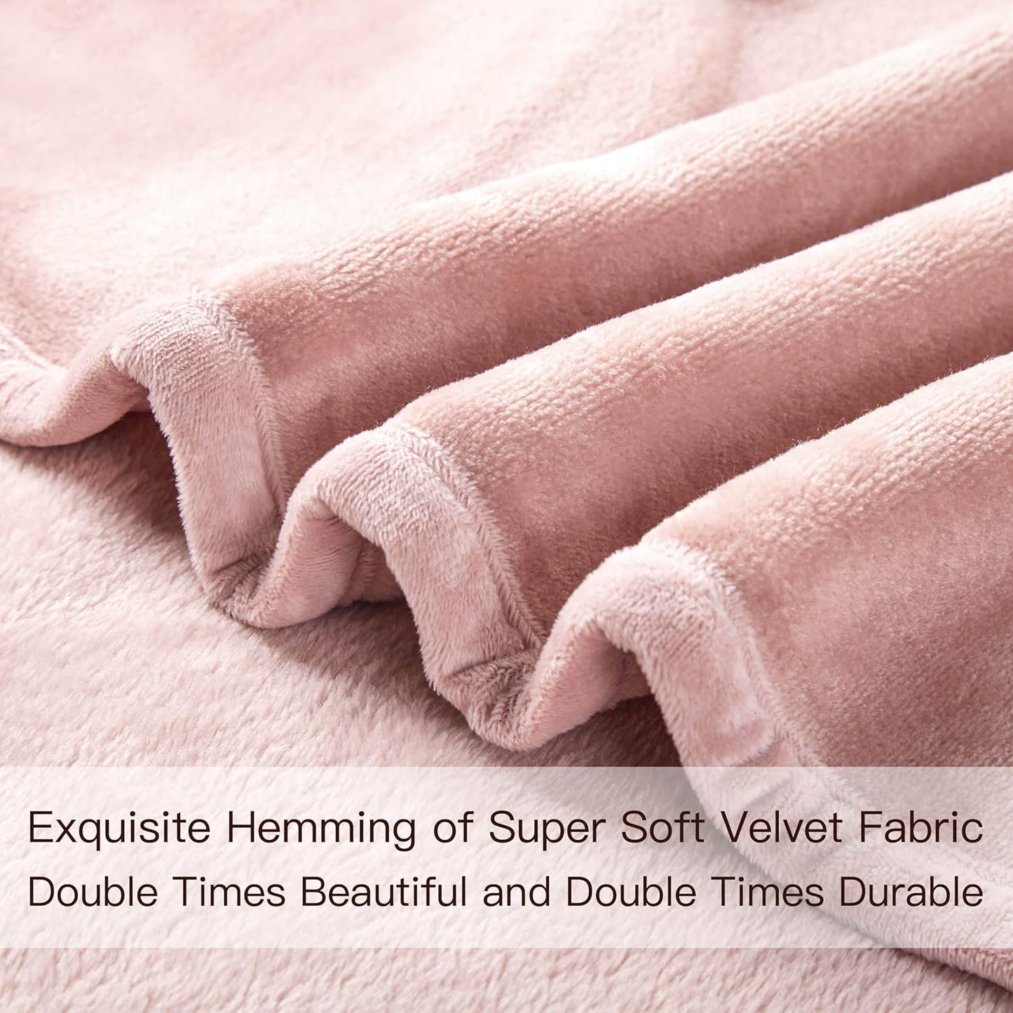 Surii Home Luxury Microfiber Flannel Blanket, Super Soft, Warm, Cozy, Fluffy, and Breathable, Perfect Throws for Bed, Couch, Sofa, for All Season Use. 350GSM Travel Size 50x60 Inches(Sepia Rose)