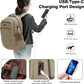Tzowla Vintage Canvas Laptop Backpack for Men and Women,College Travel Work Rucksack with USB/Type-C Charging Port,Lightweight Bookbag Hiking Casual Daypack Backpacks Fit 15.6" Laptop(Olive Green)