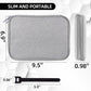 Electronics Organizer Travel Case Cord Cable Charger Organizer Bag Travel Accessories Essentials for Women Men Double Layers Tech Pouch with 5 Cable Ties for Phone Power Bank SD Card USB, Grey