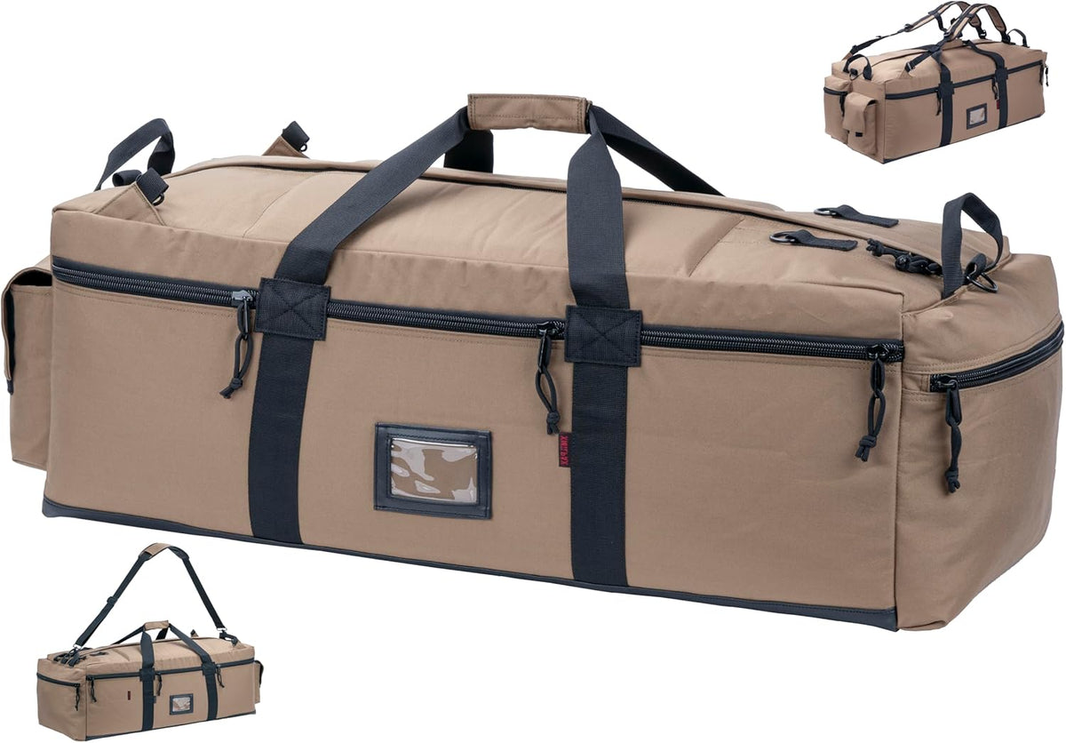 Large Military Duffle Bag Tactical Gear Load Out Bag Deployment Cargo Bag Travel Sports Equipment Duffel Luggage Bag with Backpack Straps 90L - Roamly