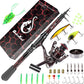 Fishing Rod and Reel Combos, Unique Design with X-Warping Painting, Carbon Fiber Telescopic Fishing Rod with Reel Combo Kit with Tackle Box, Best Gift for Fishing Beginner and Angler