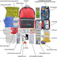 Ready America 72 Hour Deluxe Emergency Kit, 4-Person 3-Day Backpack, First Aid Kit, Survival Blanket, Power Station, Emergency Food, Portable Disaster Preparedness Go-Bag for Earthquake, Fire, Flood