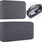 Universal Electronics Accessories Carrying Case, 2PCS Big + Small Portable Storage Pouch, Cosmetic Bag, Cable Organizer Compatible Hard Drive, Mouse, Power Bank, Adapter, Cellphone, Space Gray