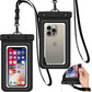 IPX8 Floating Waterproof Phone Case 2-Pack, 7.2 Inch Waterproof Phone Pouch for iPhone 16/15/14 Pro Max Galaxy S24/S23 Adjustable Lanyard + Wrist Strap Beach Swimming Travel Essentials Black