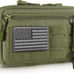 Tactical Molle Admin Pouch Utility Laser Cut EDC Tool Pouch Bag Horizontal Modular Pouches Include US Flag Patch and Keychain