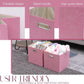 Pink Cube Storage Organizer Bins 13x13x13 Inch, 4 Pack Collapsible Organization Baskets with Handles, Thick Fabric Foldable Storage Boxes for Kallax Shelf Bookcase Closet Cabinet
