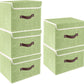 TYEERS Foldable Storage Boxes with Lids 5 Pack Fabric Storage Bins with Lids, Closet Organizers for Clothes Storage, Room Organization, Office Storage, Toys - Green