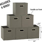 Household Essentials 84-1 Foldable Fabric Storage Bins Set of 6 Cubby Cubes with Handles Gray (Pack of 6)