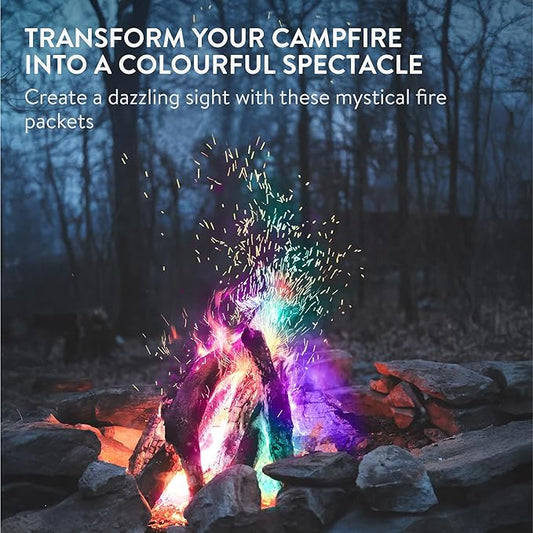 Navaris Mystical Fire Packets - Magical Fire Color Changing Packets Fire Pit - Rainbow Fire Magic Fire Colorful Flames Packs - for Campfire Firepit Bonfire - 12-Pack 0.7oz (20g)