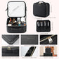 Travel Makeup Bag with LED Mirror – Waterproof Cosmetic Train Case with Adjustable Dividers, Portable Makeup Organizer and Toiletry Bag for Women, Teens & Girls Gift, Black