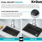 KRAUS Forteza 33-inch Drop In/Undermount Single Bowl Granite Kitchen Sink in Grey, KGD-54GREY