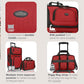 U.S. Traveler Rio Fabric Expandable Carry-on Luggage, Rolling Suitcase, Red, 2 Wheel Set