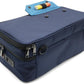 Large Storage Case with TSA Combination Lock Bag, Portable Carbon Lined, XL Medicine Lockable Box for Travel & Home Secured Box Organizer Divider Jars Accessories, Removable Tray (Blue)