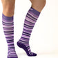 Medical Grade Compression Socks for Men & Women 15-20 mmHg by OrthoSleeve (Purple w/Stripes, Small)