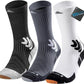 Men's Compression Running Socks: Coolmax Athletic Crew Socks Moisture Wicking Anti-Blister Cushion for Hiking 3 Pairs