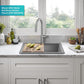 KRAUS Bellucci 25-inch Granite Workstation Drop In Top Mount Single Bowl Kitchen Sink in Metallic Grey with Accessories, KGTW12-25MGR