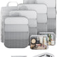 Veken 9/11 Set Compression Packing Cubes for Travel Essentials,Compressible Expandable Large Luggage Suitcase Organizer Bags for Clothing,Durable Space Saver Storage Bags with Toiletry Bags(White)