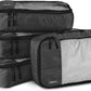 Amazon Basics Small Packing Cubes for Travel, Packing Organizers, 4-Piece-Set With Double Zipper Pulls and Mesh Top Panel, 100% Durable Polyester, Black, 11"L x 6.8"W x 3"H - Roamly