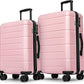 KYME Luggage Sets 2 Piece Hardshell 22"/26" Suitcase with Spinner Wheels Hardside Suitcases Sets with TSA Lock Lightweight Travel Luggage Set with Cup Holder for Women Pink