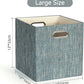 Posprica Storage Basket Bins,13×13×13 Foldable Storage Boxes Fabric Drawer Cubes for Closet Shelf Cabinet Bookcase - Set of 4,Teal
