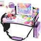 Kids Travel Tray for Car-Car Seat Tray for Kids Travel, Carseat Table Top for Toddler Road Trip Essentials With Drawing Kit, Kids Lap Desk Organizer for Car, Airplane (Purple Mermaid)