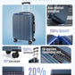 LIGHT FLIGHT Carry On Luggage 22x14x9 Airline Approved, Durable Hard Shell Carry On Suitcases with Wheels, Expandable Hardside Lightweight Travel Luggage with TSA Lock, Dark Green