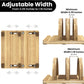 Kothar Premium Wood Vertical Laptop Stand - Adjustable Dual Slot Bamboo Holder for MacBook, Dell, HP, and More | Space-Saving Desktop Organizer | Eco-Friendly, Sleek & Durable Design