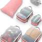 Large Packing Cube Set with See Through Mesh- Compression Packing Cubes Travel Organizers by TRIPPED Travel Gear (Dusty Rose)