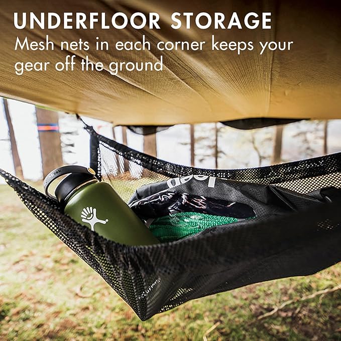 Tentsile Trillium Giant Hammock, The Original Tree Tent Company, 3 Adult Capacity, Anti-Roll, Central Hatch, Ratches and Straps Included, Designed in The UK (3 Person, Black Mesh)