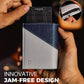 Jenoss Smart Wallet For Men: Full Grain Leather, Handcrafted, Slide Metal Pop Up Case, Slim RFID Blocking Credit Card Holder, Minimalist, Compact 12 Cards Slot Organizers, ID, Money Clip (Grey & Navy)