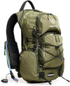 Water Buffalo Hydration Backpack - Sherpa 22L Hiking Backpack with Water Bladder - Water Backpack for Hiking with Waterproof Zippers, Phone & Pole Holders - Roamly