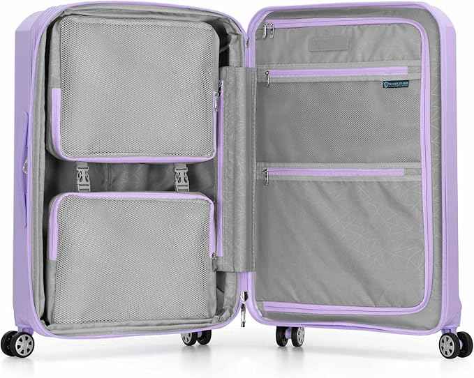 Traveler's Choice Pagosa Hardshell Expandable Luggage with Spinner Wheels, Lavender, 2-Piece Set (22/26)