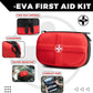 RHINO RESCUE EVA First Aid Kit, Small Waterproof Portable Emergency Hiking First Aid Kit for Backpacking, Medical Kit for Travel, Home, Car, College Dorm, Camping, Boat, Back to School (Red)