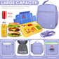 NOL Nylon Waterproof Kids Lunch Bag, Insulated Lunch Bag, Lunch box Cooler, Reusable, Zip Closure with Buckle Handle Holds Lunch Box, Snacks & Water Bottle for School Work,Light purple