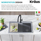 KRAUS Bellucci Workstation 33 in. Drop In Single Bowl Granite Kitchen Sink in Metallic Gray with Accessories, KGTW2-33MGR