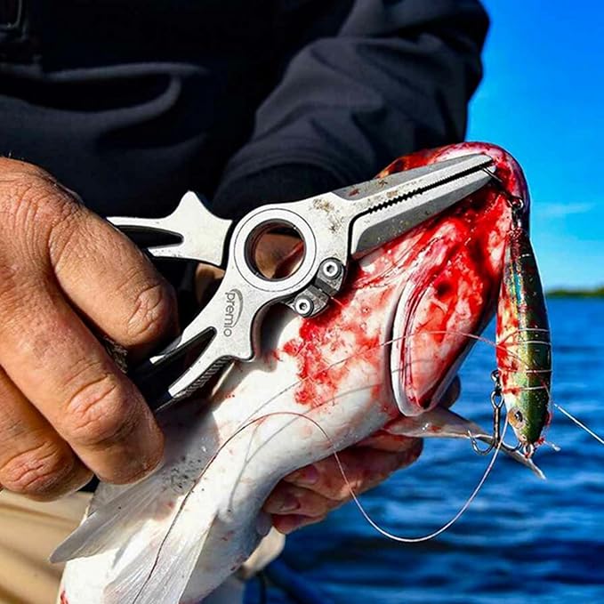 danco Premio Titanium Fishing Pliers, with Lanyard & Leather Sheath, Saltwater-Resistant Pliers for Offshore and Inshore Anglers, Multiple Sizes and Colors Available