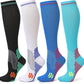 Kickticks 4 Pairs Compression Socks for Woman & Man Unisex 20-30mmHg Knee high Plus Size Wide Calves for Flying Running…