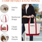 CB STATION Medium Classic Canvas Tote Bag for Women, Top Zipper Closure, Outer Pocket, Daily Essentials, Groceries, Traveling