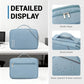 Lanola Electronic Accessories Case,Electronics Travel Organizer, Portable Double Layer Cable Storage Bag for Cord, Charger, Flash Drive, Phone, SD Card,Flash Drive,Adapter - Light Blue