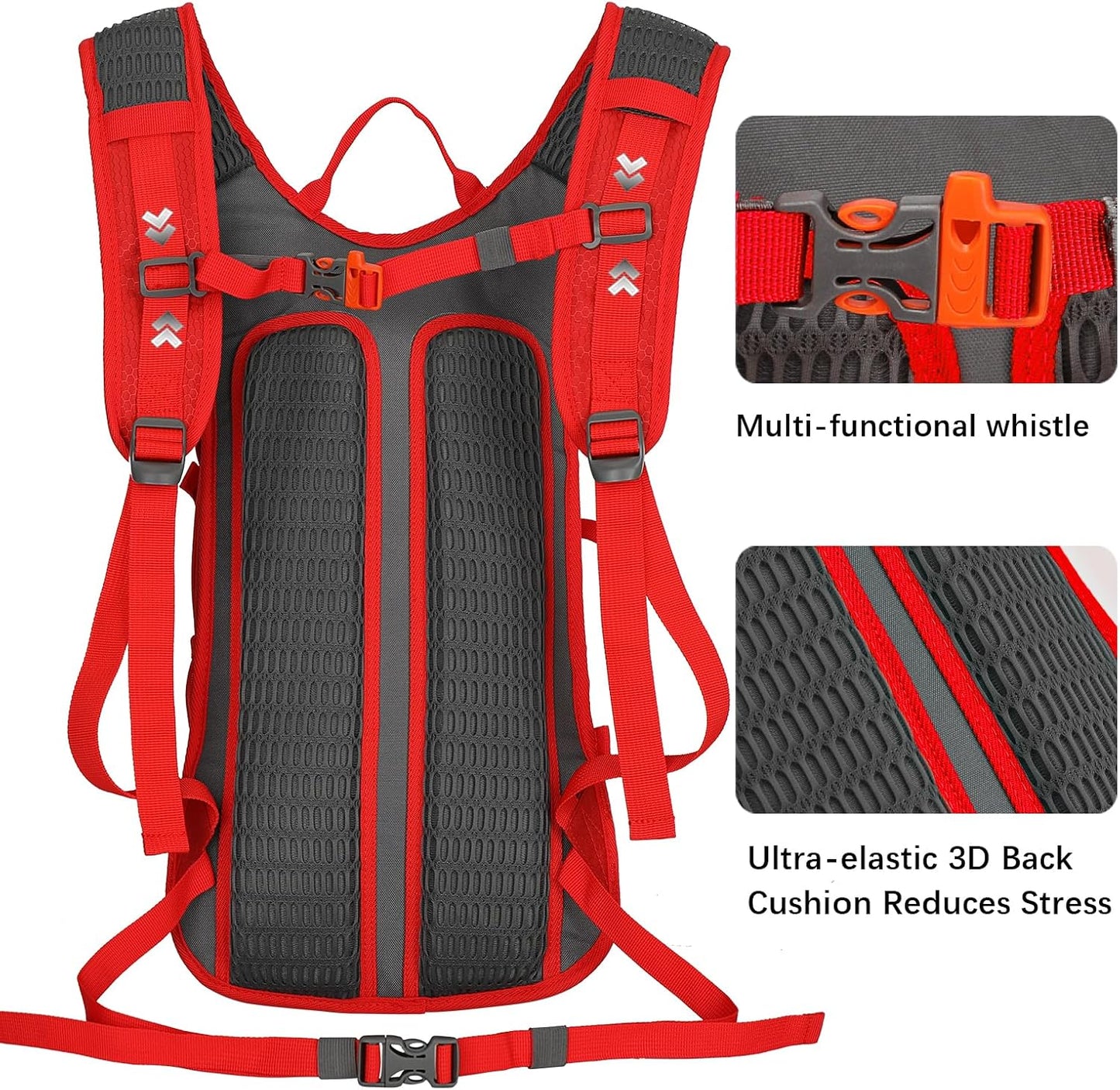LARIPOP Hydration Backpack, 18L Hiking Backpack with 2L Water Bladder, Lightweight Water Pack for Cycling, Hiking, Biking