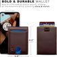 SERMAN BRANDS RFID Blocking Slim Bifold Genuine Leather Thin Minimalist Front Pocket Wallets for Men Billfold Wallet Men Gift