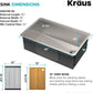 KRAUS Kore Workstation 30-inch Undermount 16 Gauge Stainless Kitchen Sink, Single Bowl Kitchen Sink with 1 HP Garbage Disposal,KWU110-30-100-100MB
