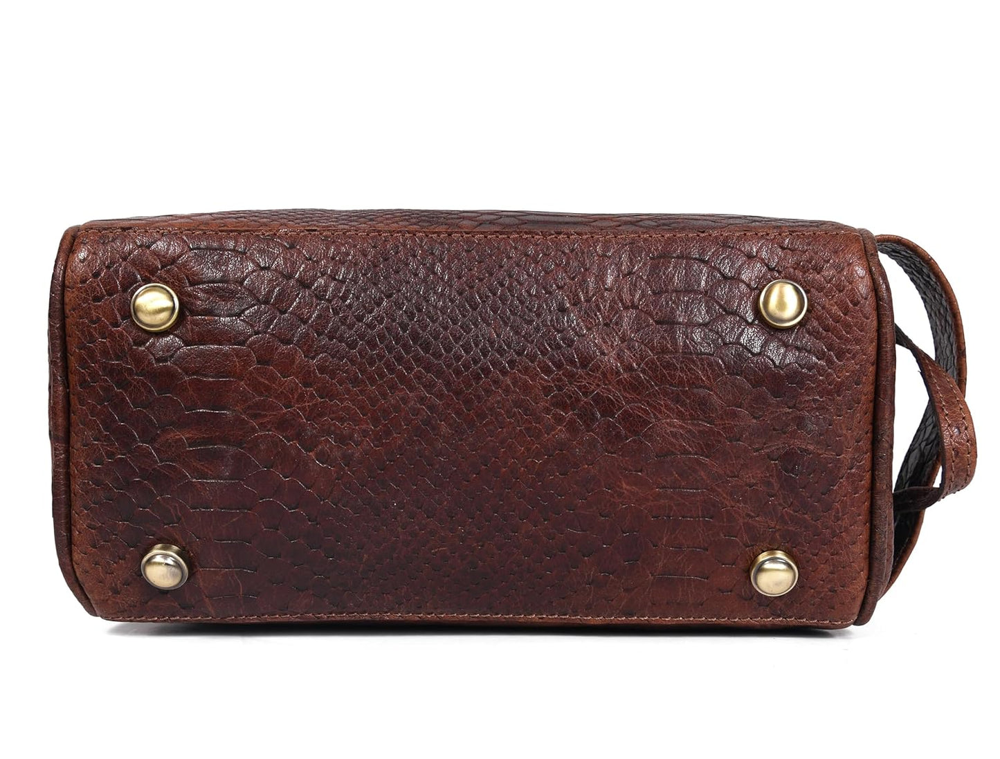 10" Premium Leather Toiletry Travel Pouch With Waterproof Lining | King-Size Handcrafted Vintage Dopp - Kit Gift for Father's Day By Aaron Leather Goods - Roamly