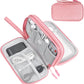 FYY Electronic Organizer, Travel Bag, Pouch, Carry Case Portable Waterproof Double Layers for Cable, Cord, Charger, Phone, Earphone Pink