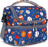 FlowFly Double Decker Cooler Insulated Lunch Bag Large Tote for Boys, Girls, Men, Women, With Adjustable Strap, Football