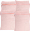 4-Piece Pink Medium Durable Organic Cotton Mesh Laundry Bags with Sturdy Zippers and Breathable Mesh are Delicate Laundry Bags for Underwear, Clothes, Pants and Socks