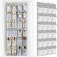 FENTEC 24 Pockets Over the Door Shoe Organizer Hanging Shoe Organizer for Closet, Space Saving Mesh Large Pocket Shoe Storage and Organizer, Shoe Holder for Apartments Garages, Grey 1 Pack